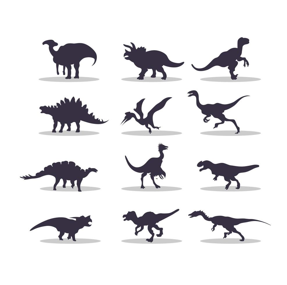Dino silhouette vector illustration design