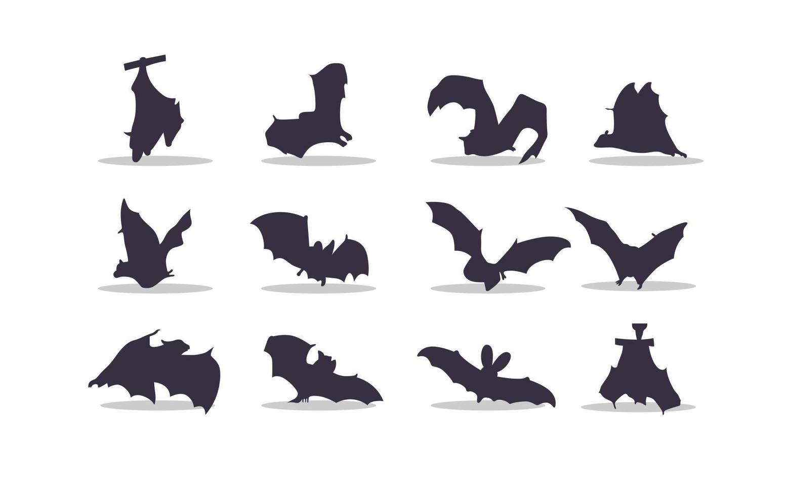Diseño de ilustración de vector de silueta de murciélago