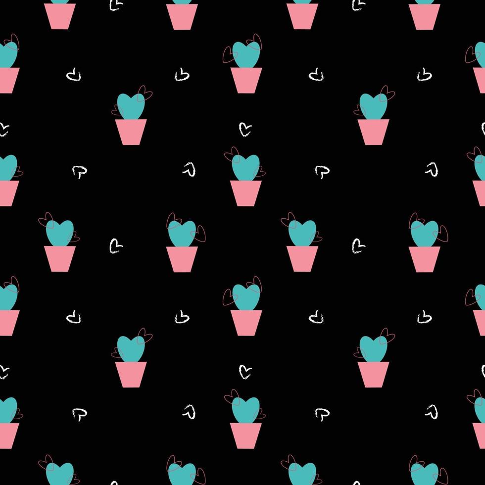 Seamless hand drawn cactus pattern background vector