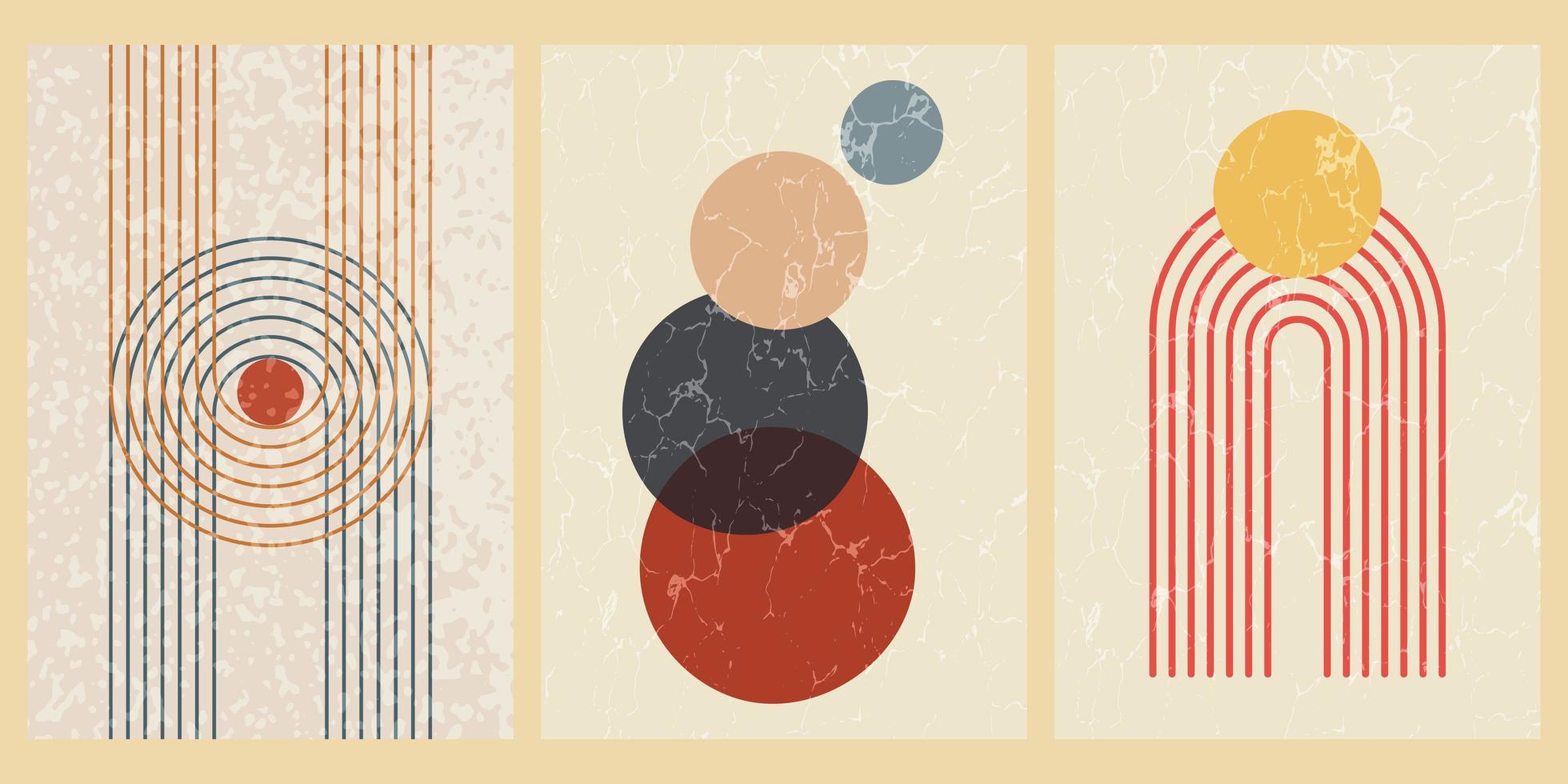 Set of abstract contemporary mid century posters. Vector. vector