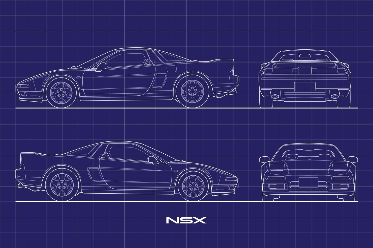 Drawing Outline Stroke Japan Sport Car Vector file