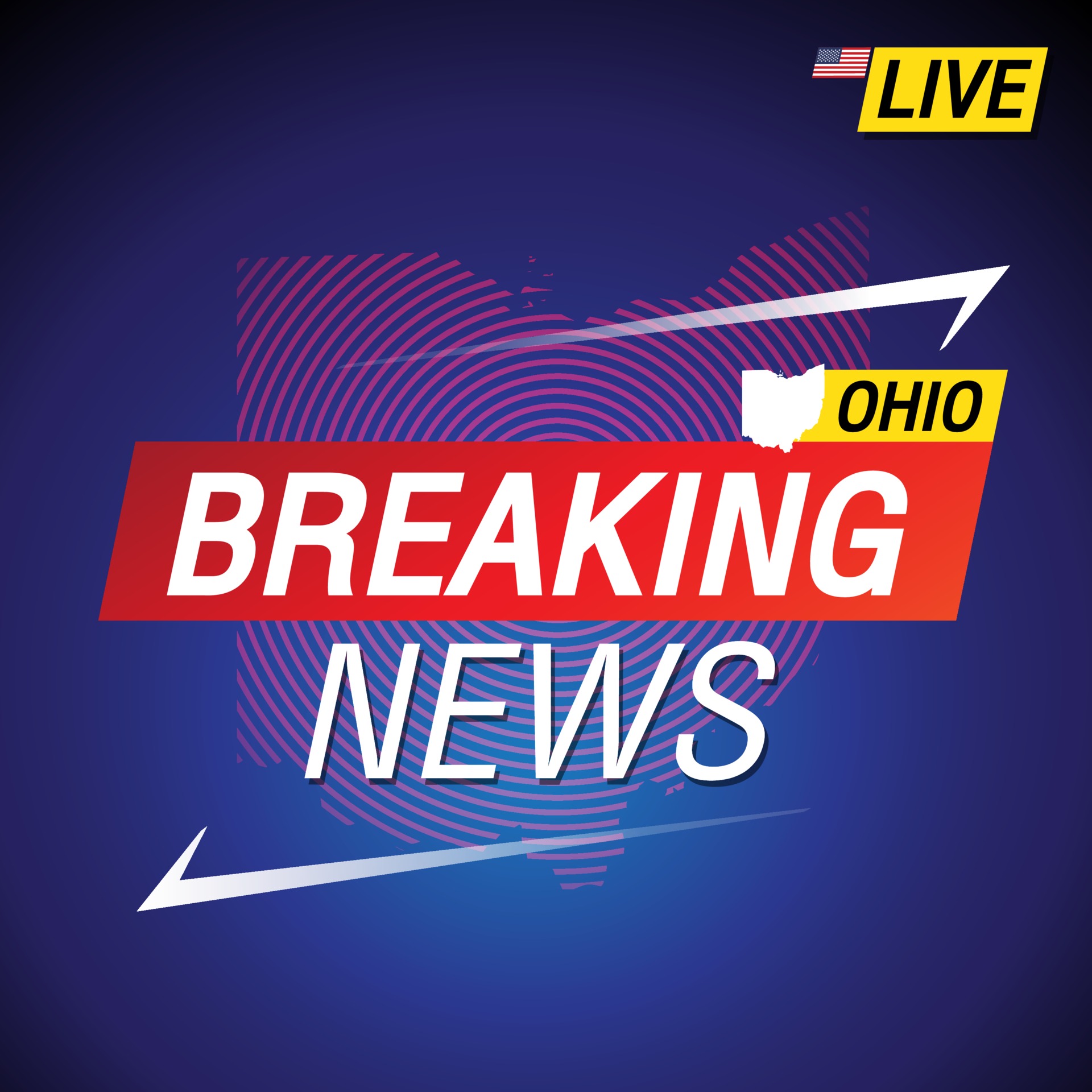 Breaking news United states of America with backgorund Ohio and map