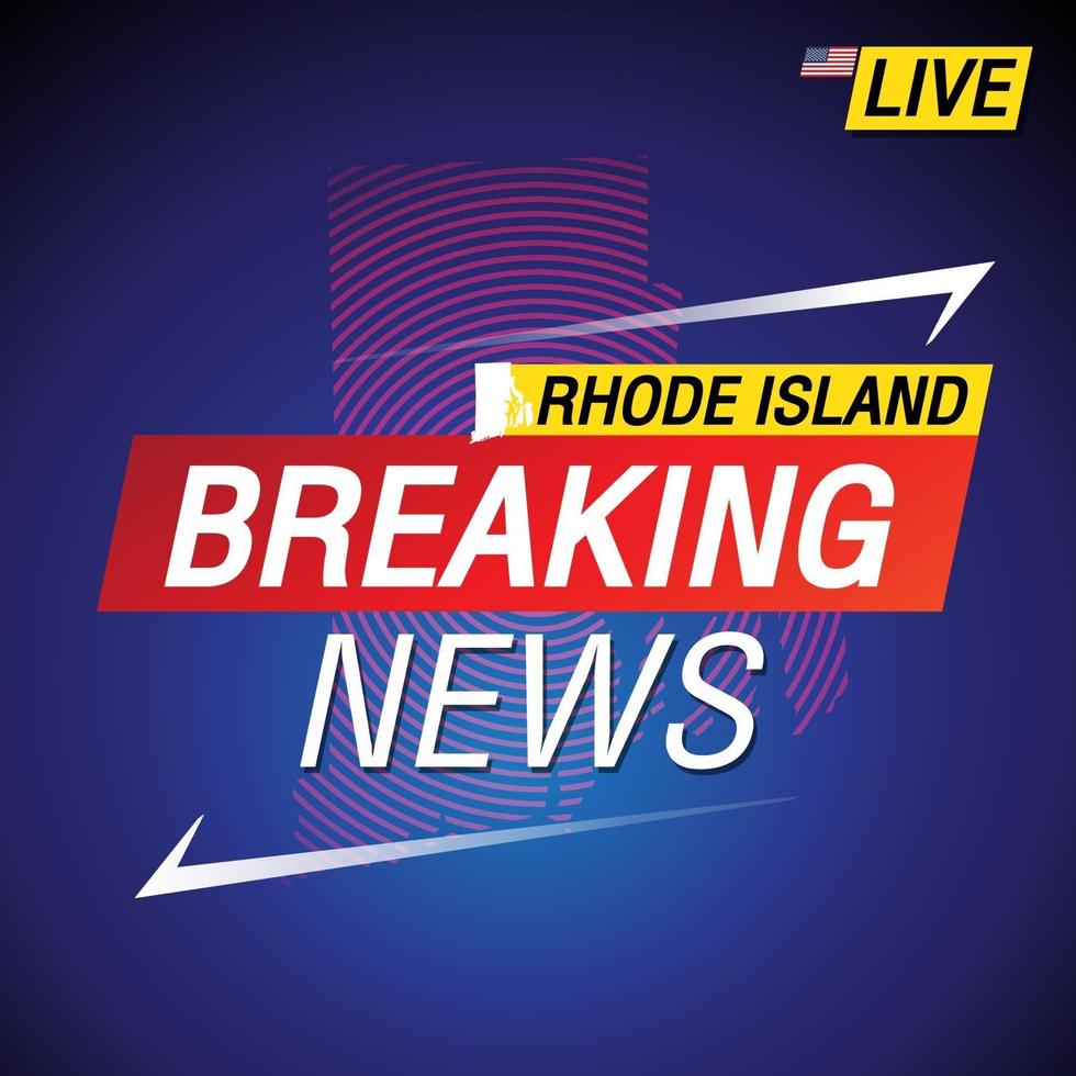 Breaking news United states of America with backgorund Rhode Island vector