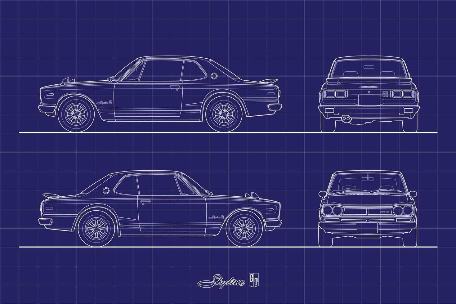 dibujo, contorno, trazo, japón, deporte, coche, vector