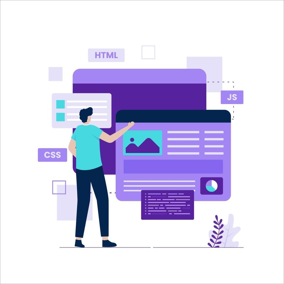 Frontend developer illustration concept vector