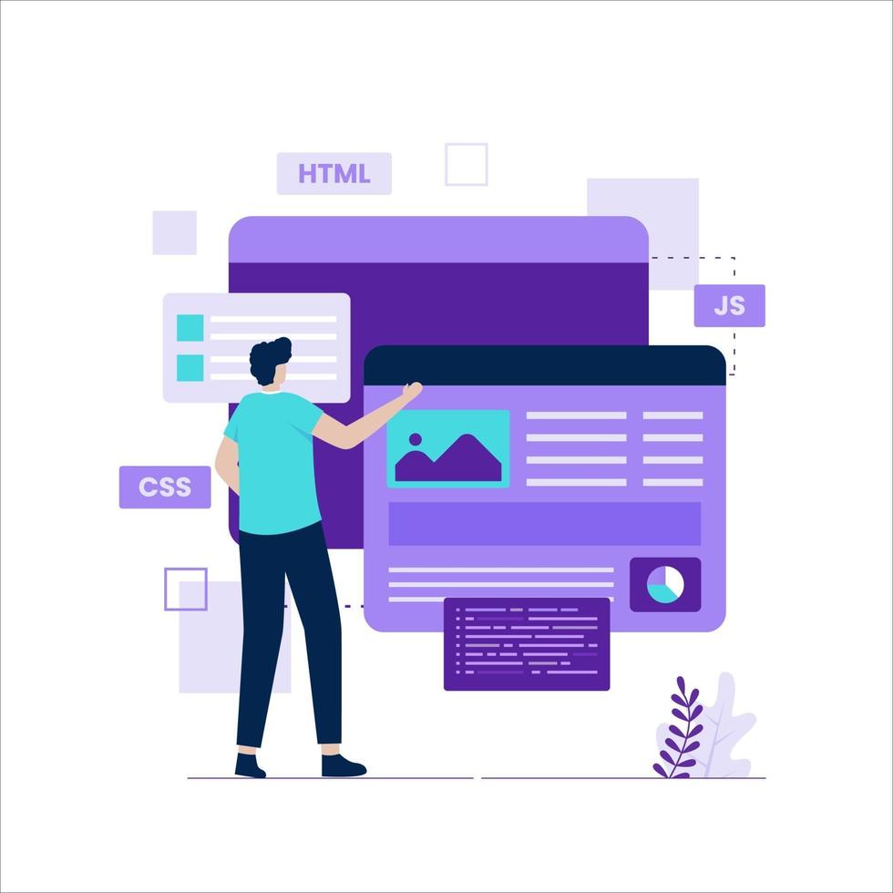 concepto de ilustración de desarrollador de frontend vector
