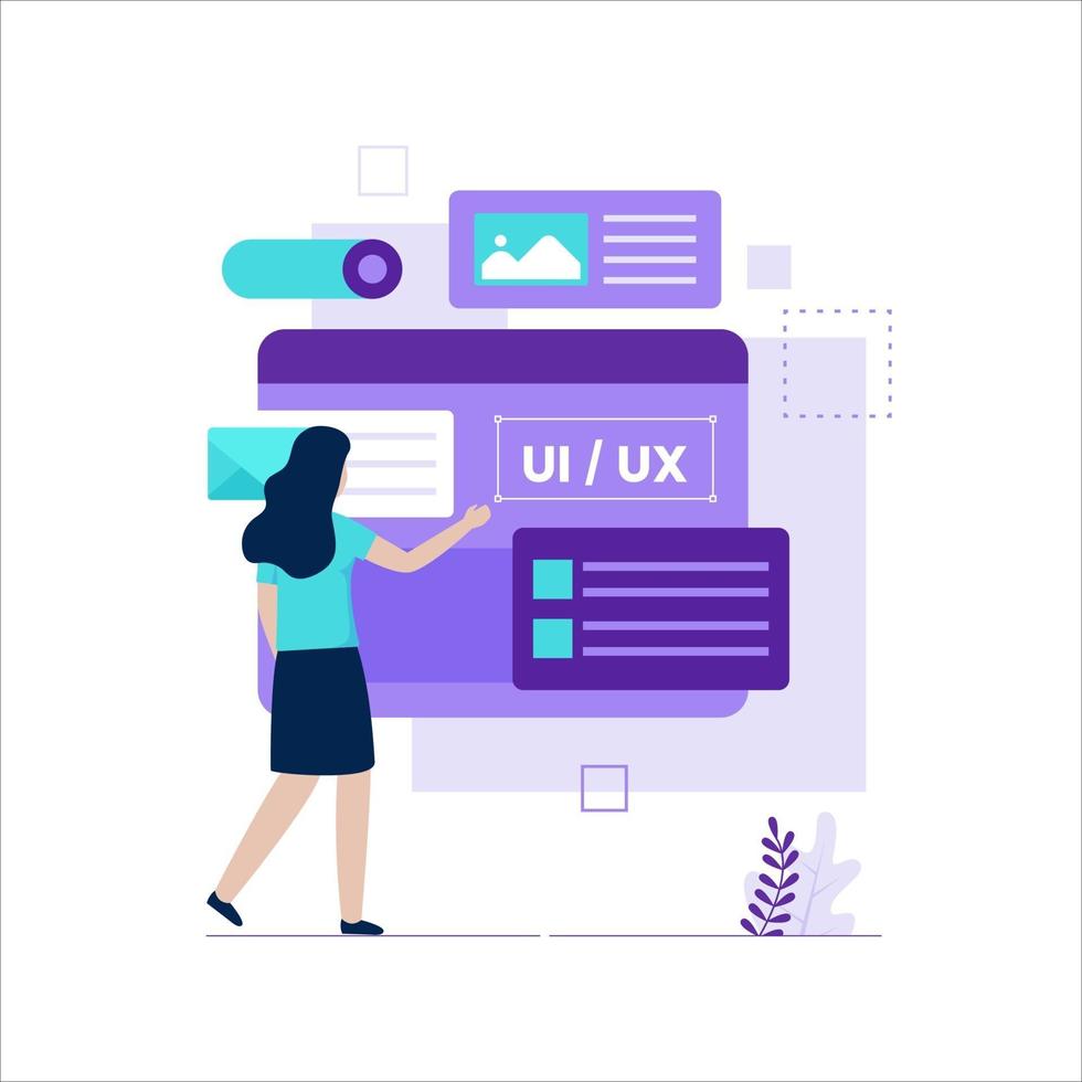 diseño plano del concepto de diseño ui ux vector