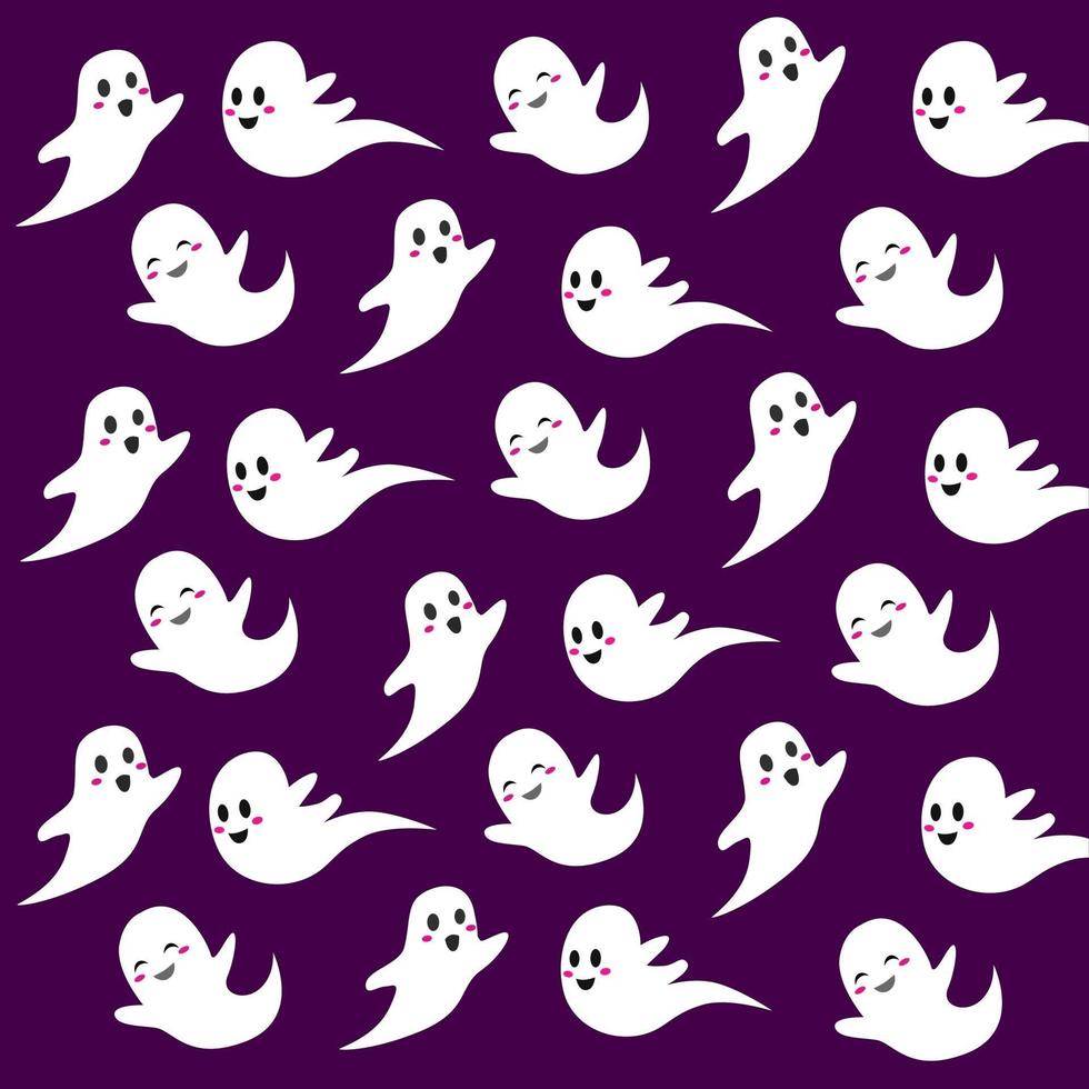 purple cute ghost cartoon vector for halloween.