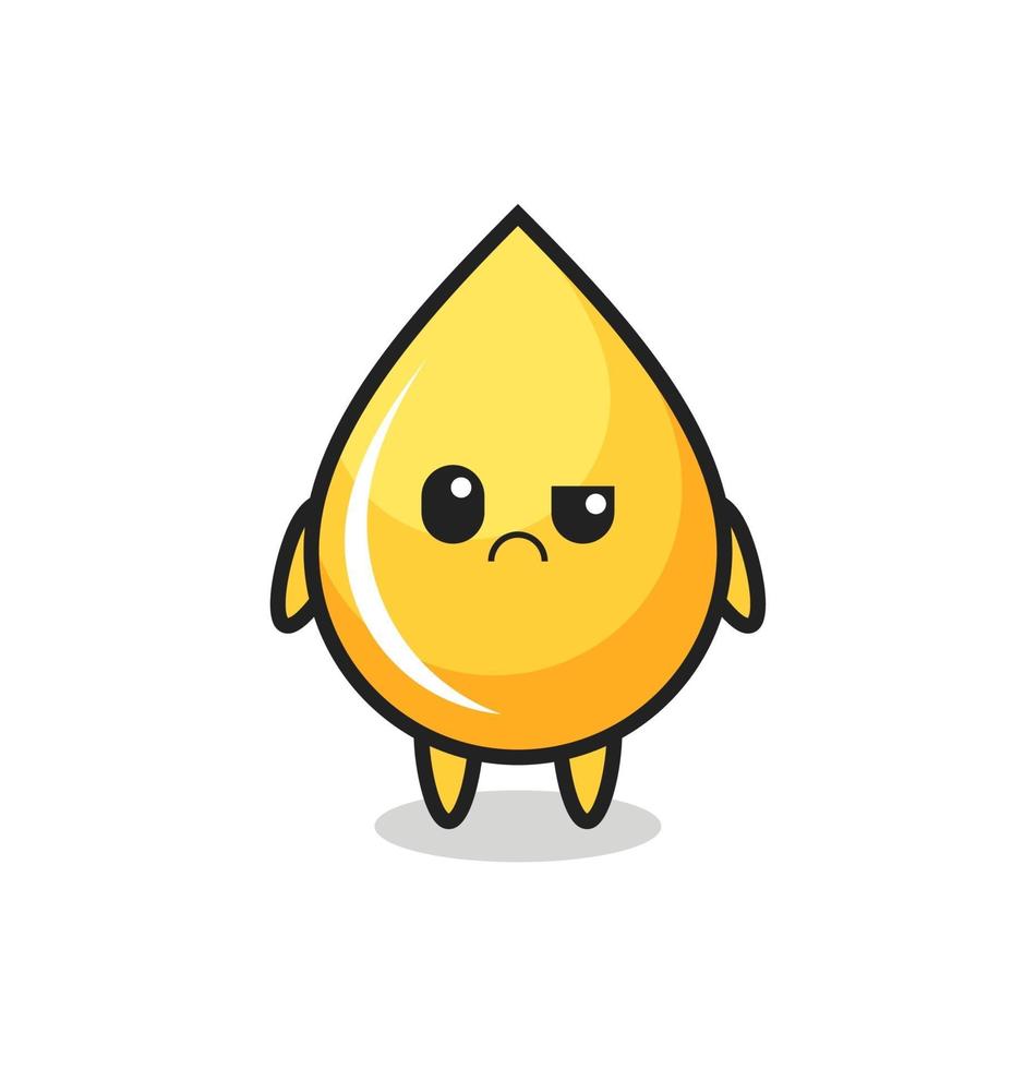 the mascot of the honey drop with sceptical face vector