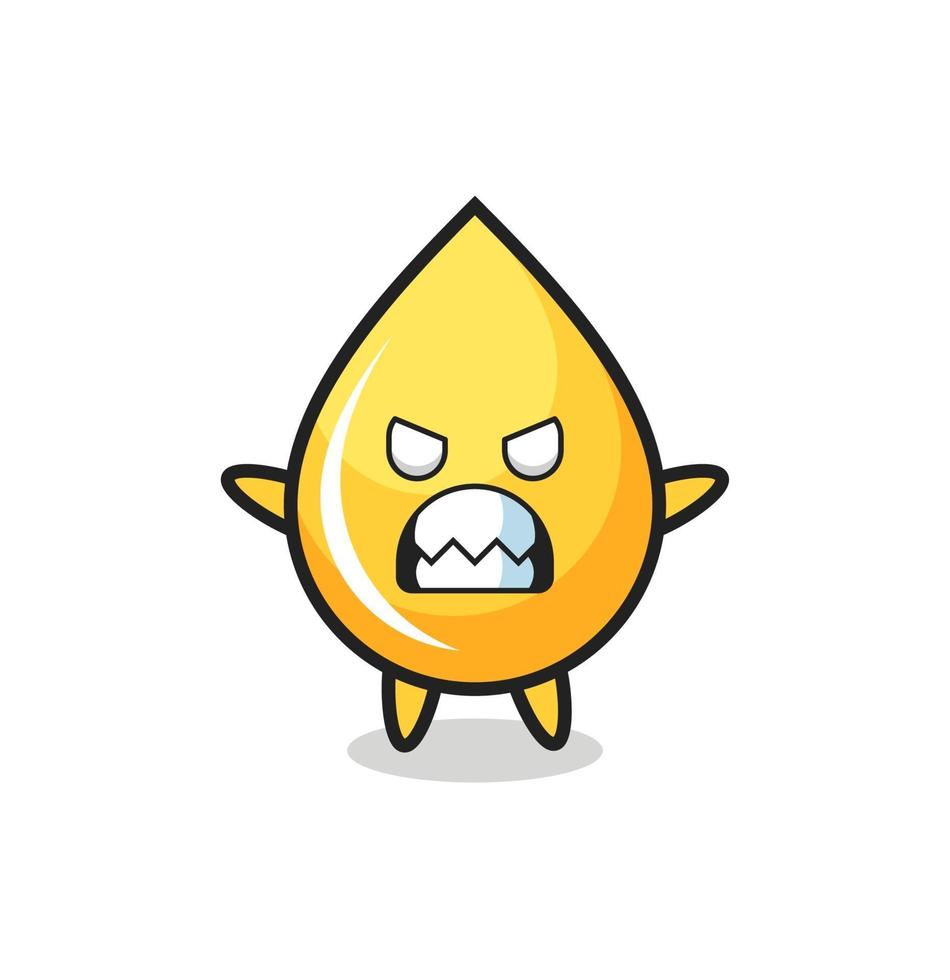 wrathful expression of the honey drop mascot character vector