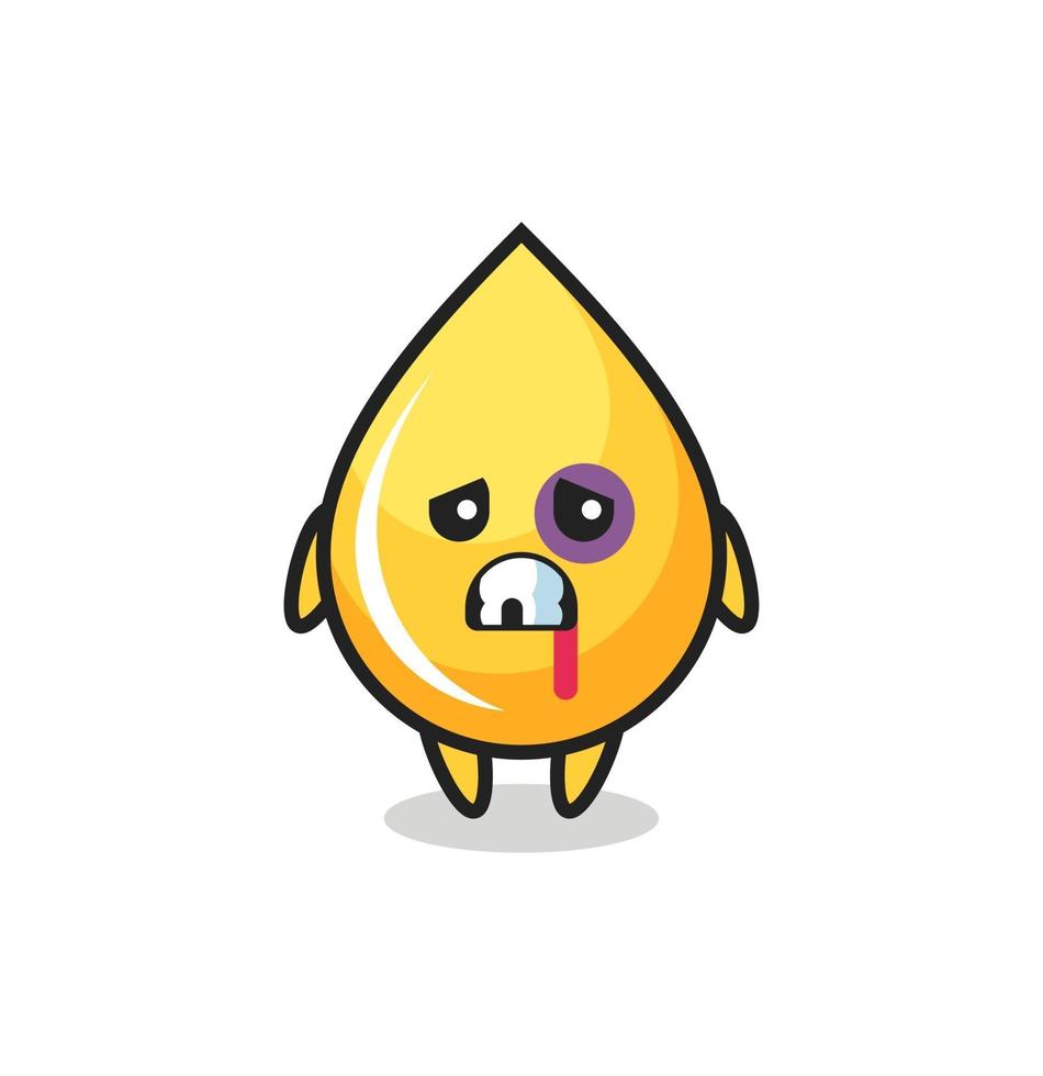 injured honey drop character with a bruised face vector