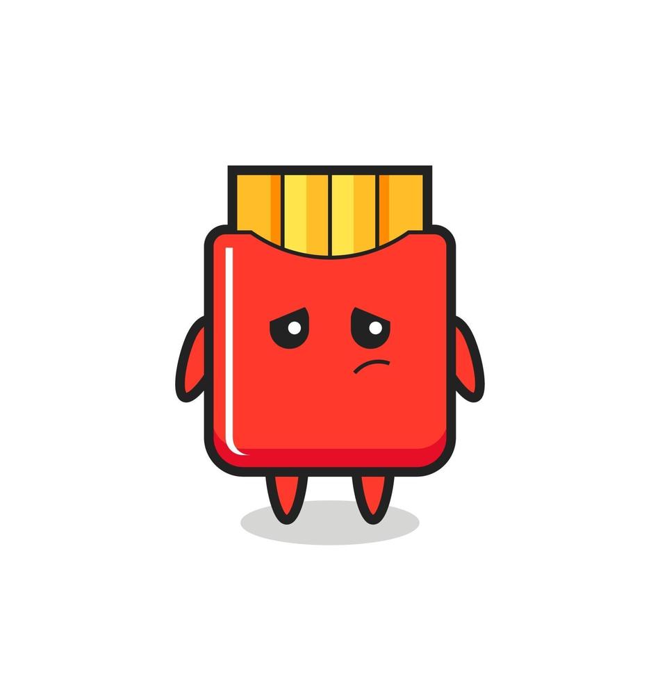 the lazy gesture of french fries cartoon character vector