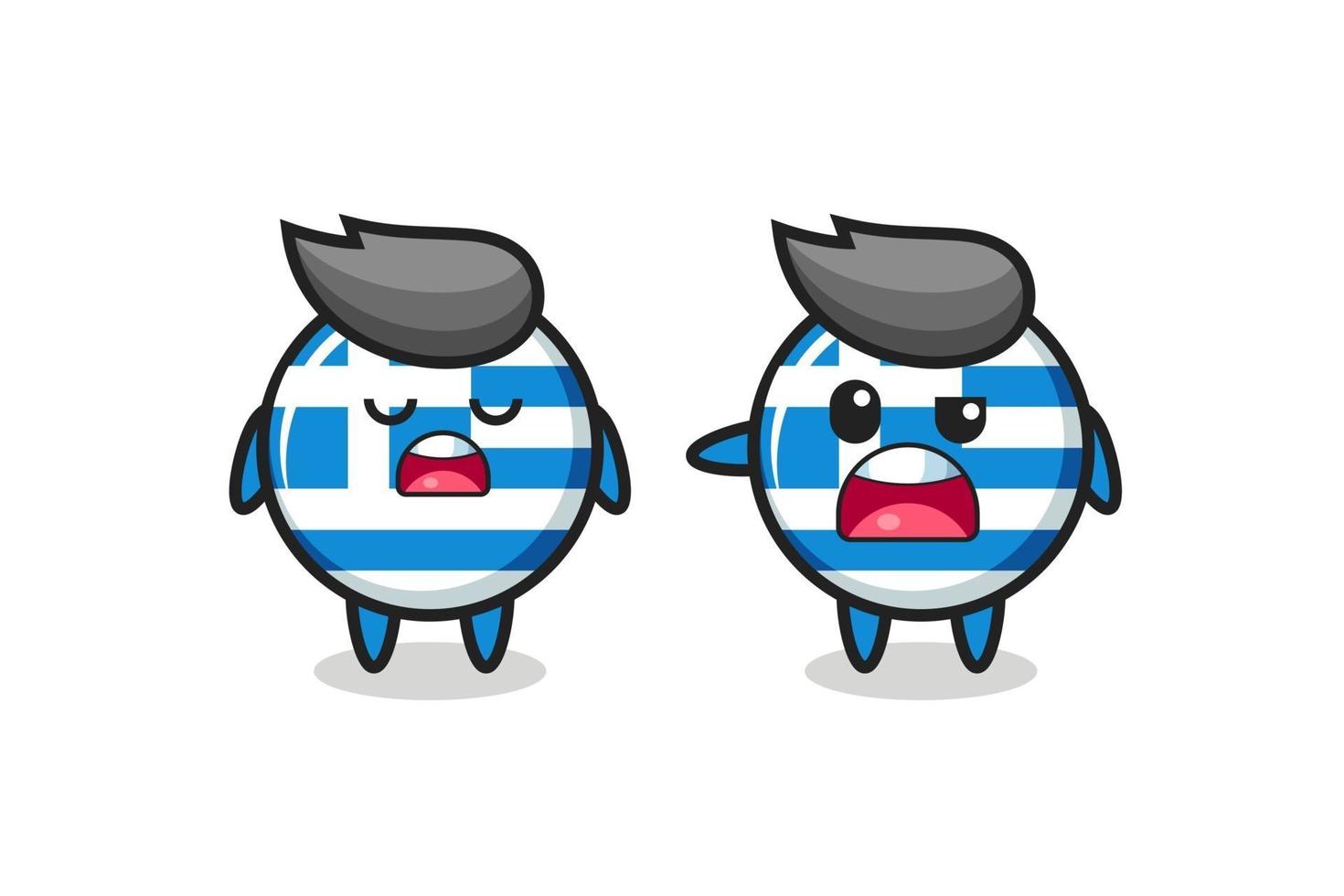 illustration of the argue between two cute greece flag characters vector