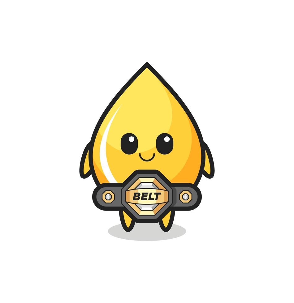 the MMA fighter honey drop mascot with a belt vector