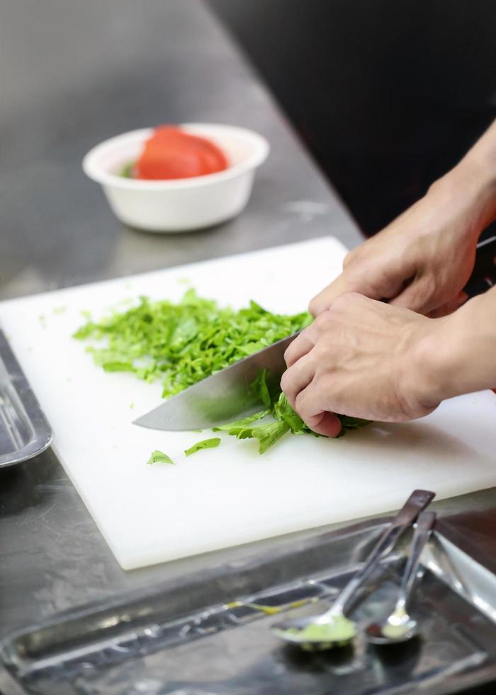 Chef cooking, Chef preparing food in the kitchen photo