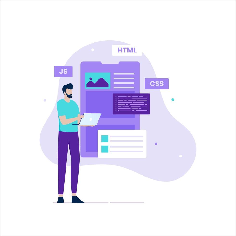 Frontend developer illustration concept vector