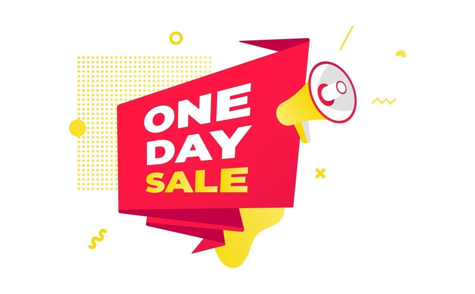 One day sale countdown ribbon badge icon sign. vector