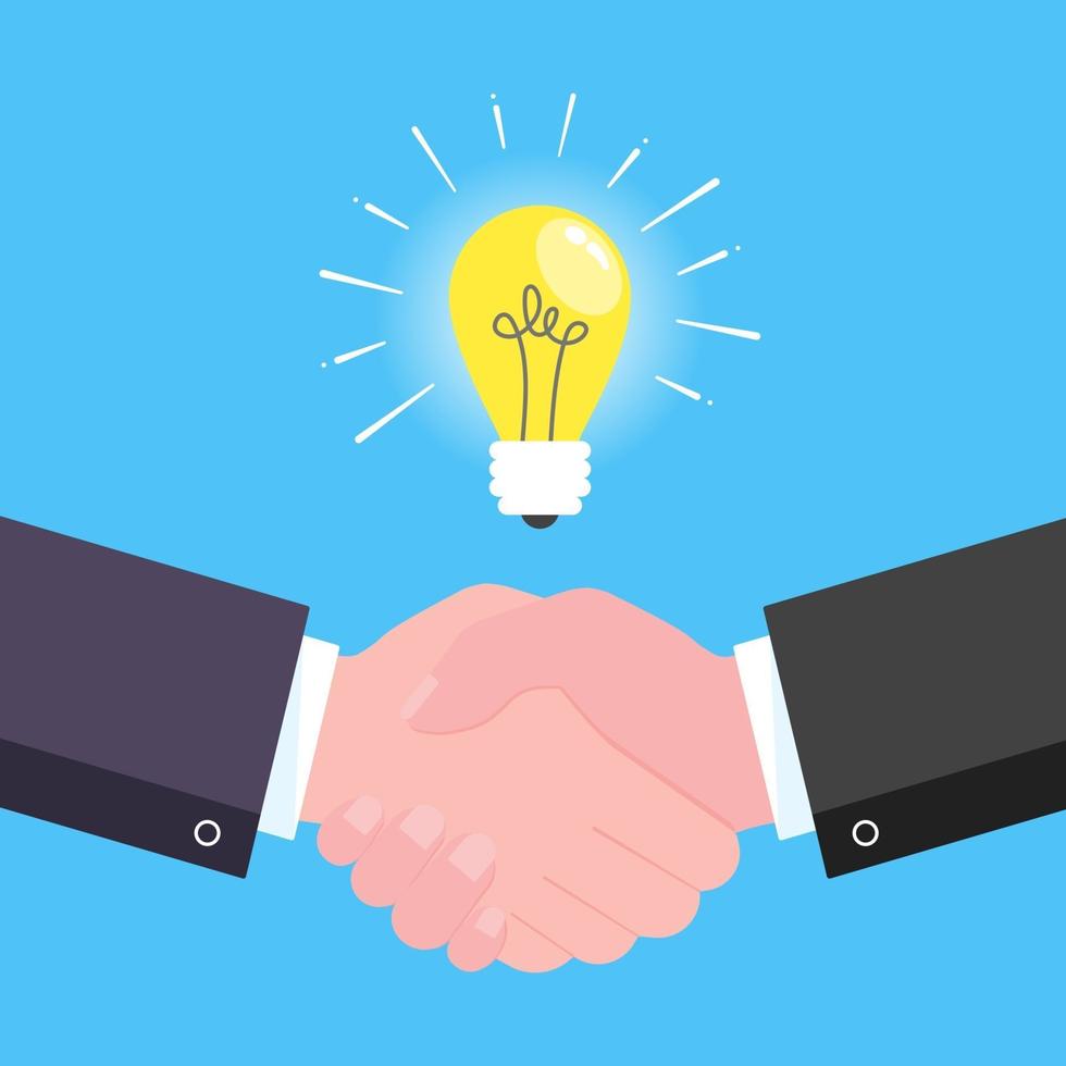 Businessmen shaking hands flat style design vector illustration