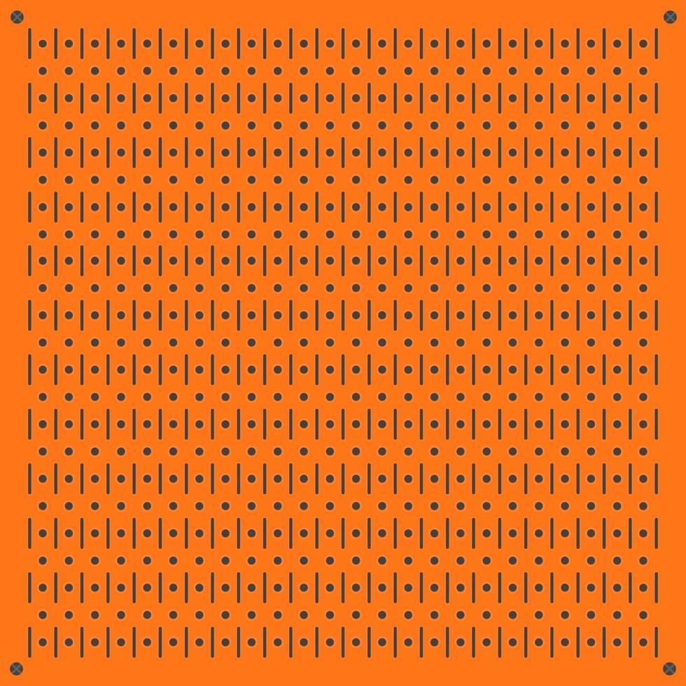 Peg board perforated texture background material with round holes. vector