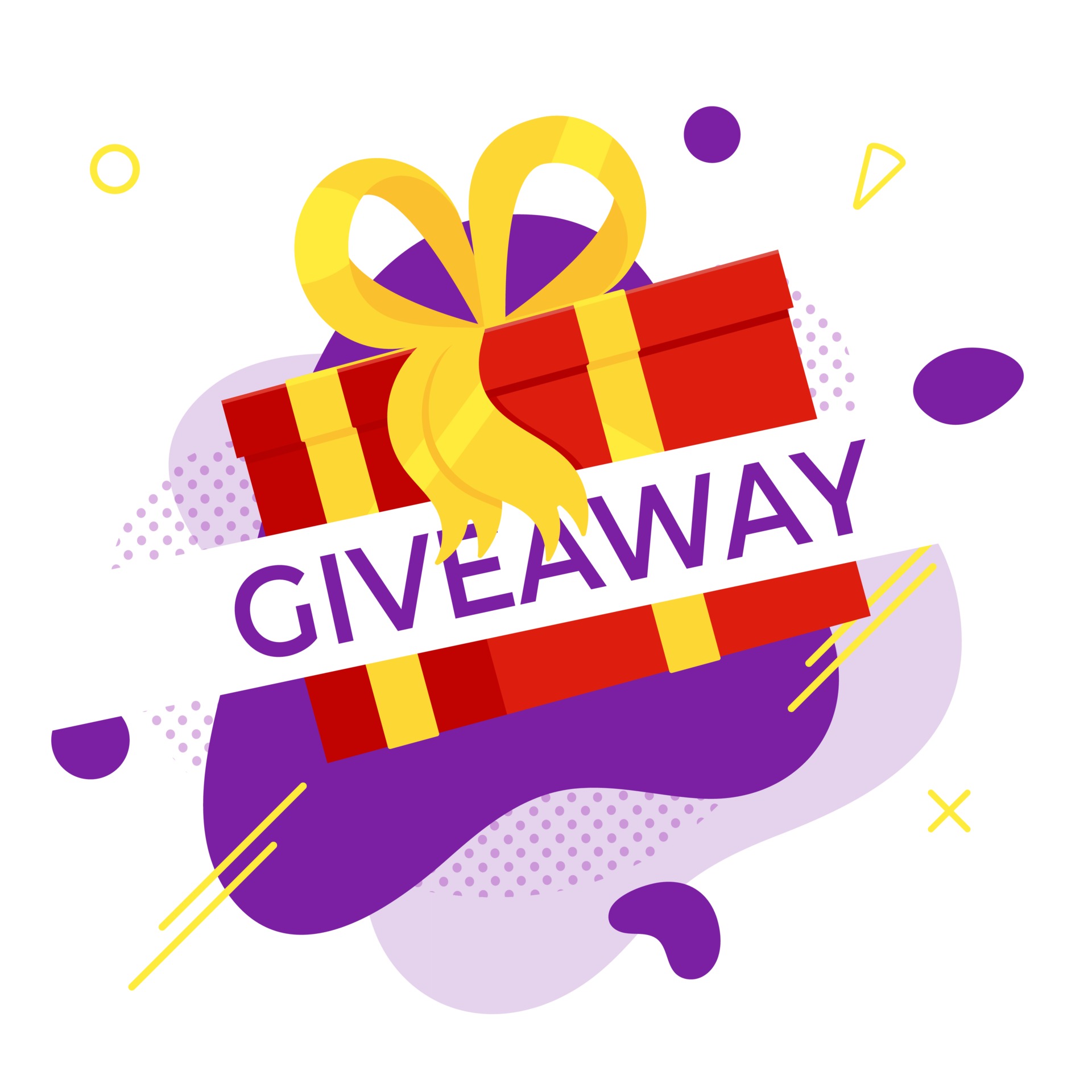 Giveaway gift concept for winners in social medias flat style design Giveaway gift concept for winners in social medias flat style design