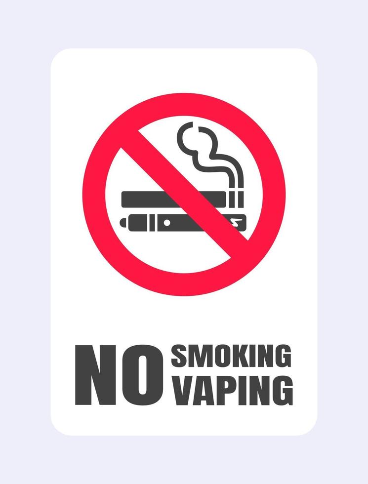 No smoking no vaping sign. Forbidden sign icon vector