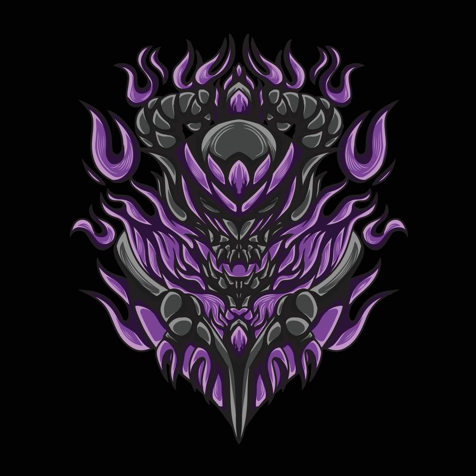 Artwork Illustration Of Devil Flaming Vector