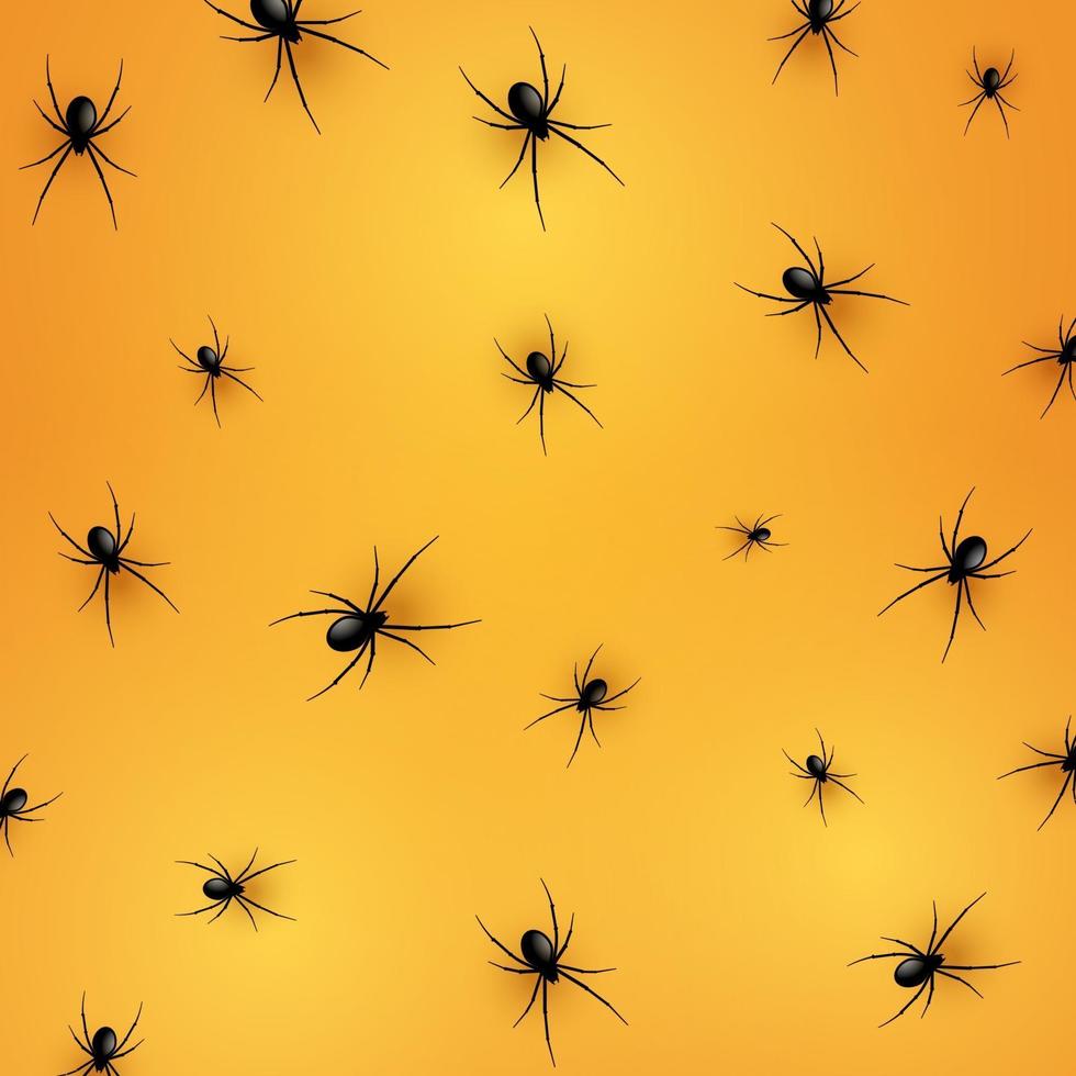 halloween background with realistic spiders pattern 0309 vector