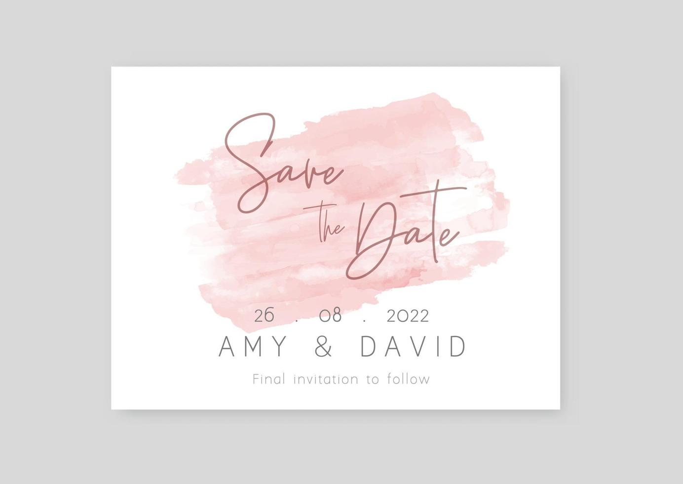 watercolour save the date invitation design 0608 vector