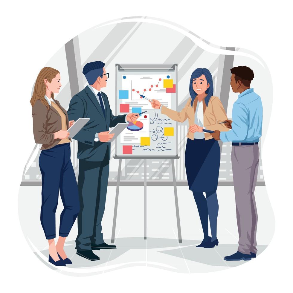 Professional Teamwork Collaboration Concept vector