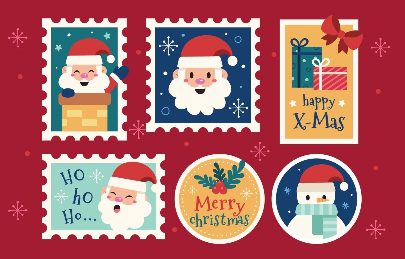 Cute Santa Sticker Collection vector