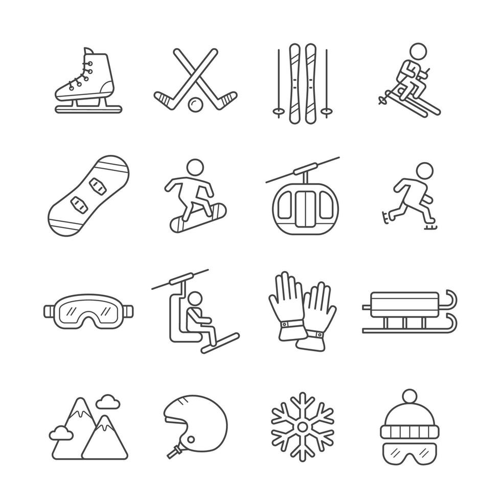 icono de actividades deportivas de invierno vector