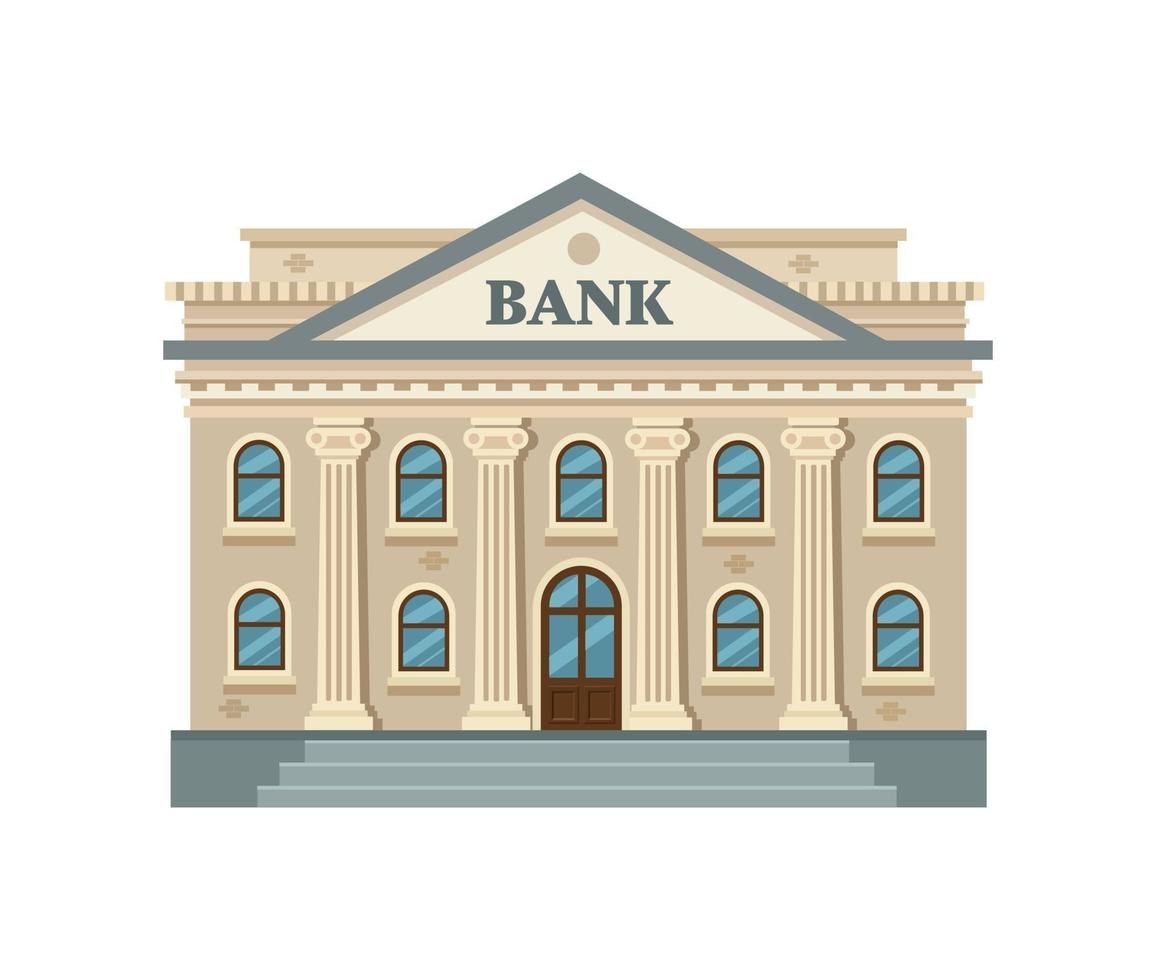 Bank building, financial institution. Classical architecture vector