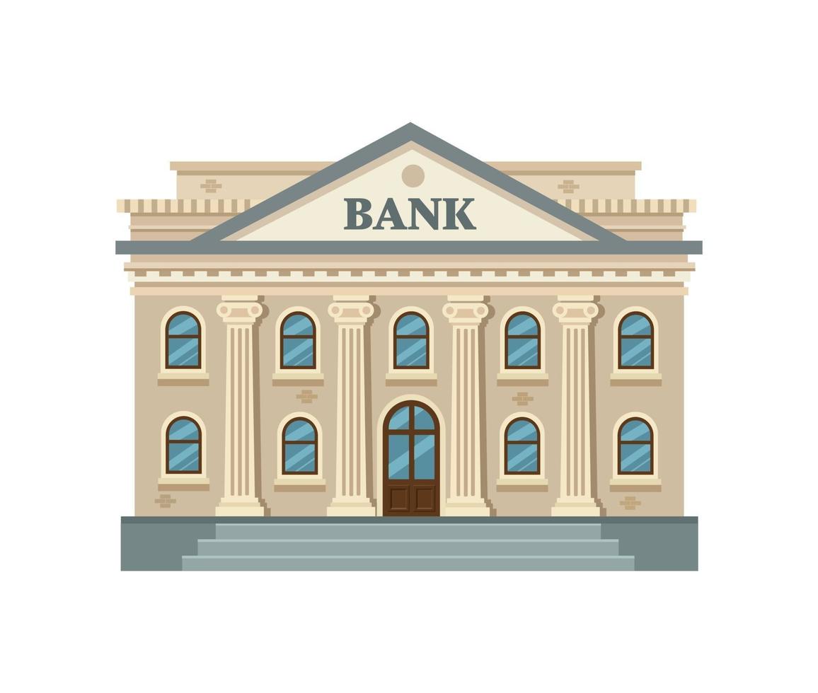 Bank building, financial institution. Classical architecture vector