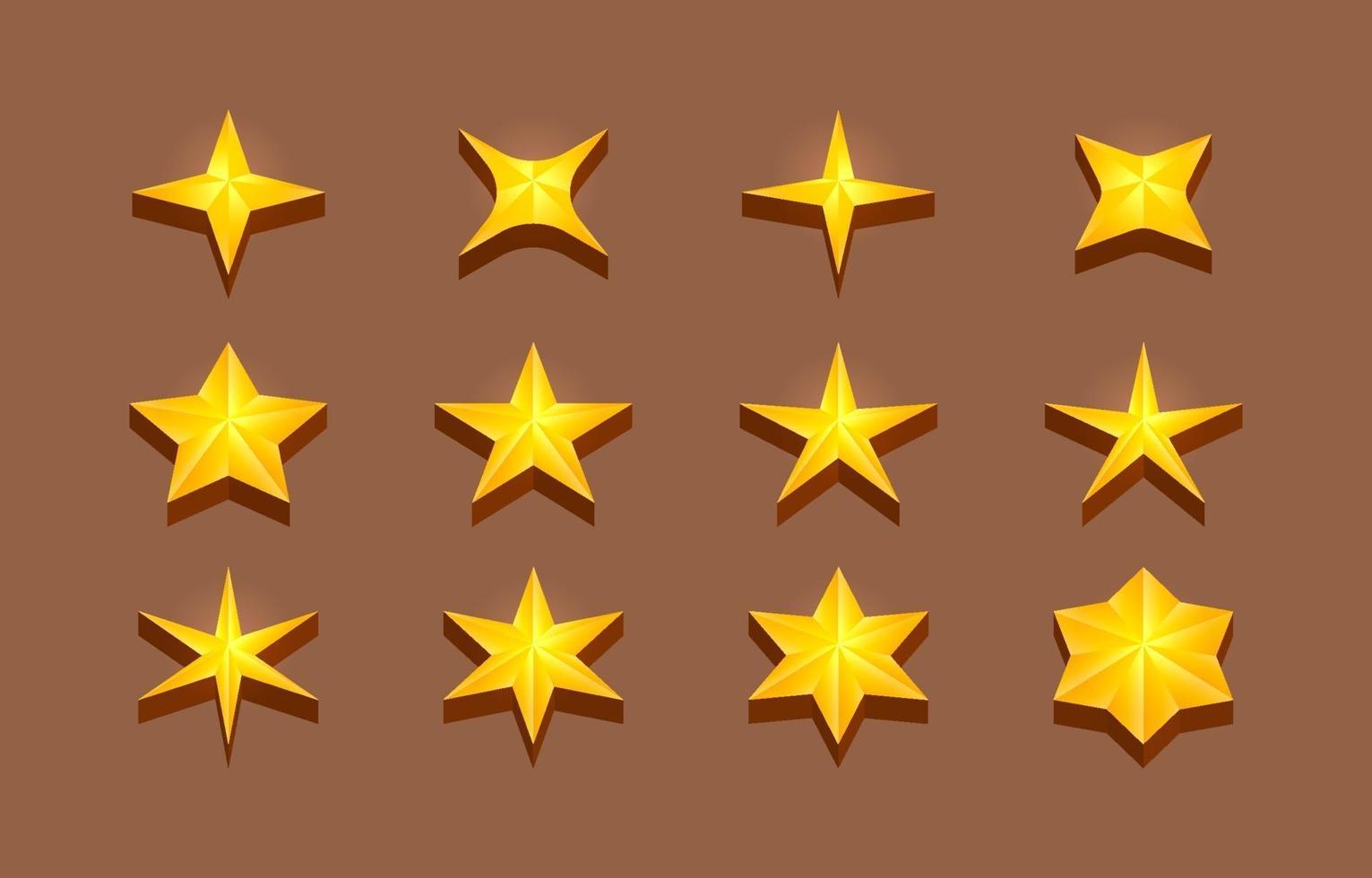 Colección de forma de estrella 3d vector