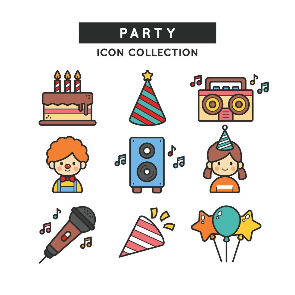 colección de iconos de fiesta vector