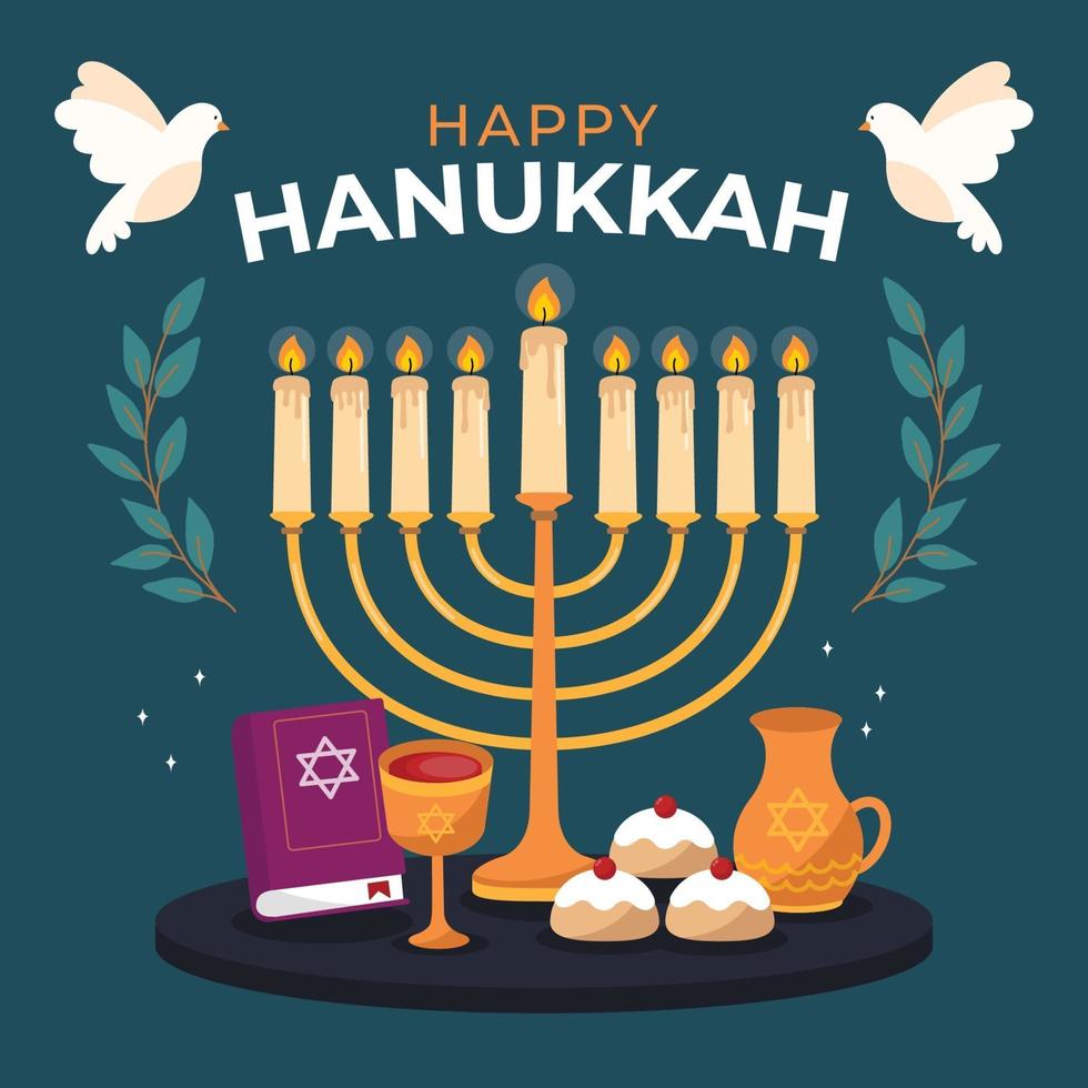 feliz concepto de hanukkah vector