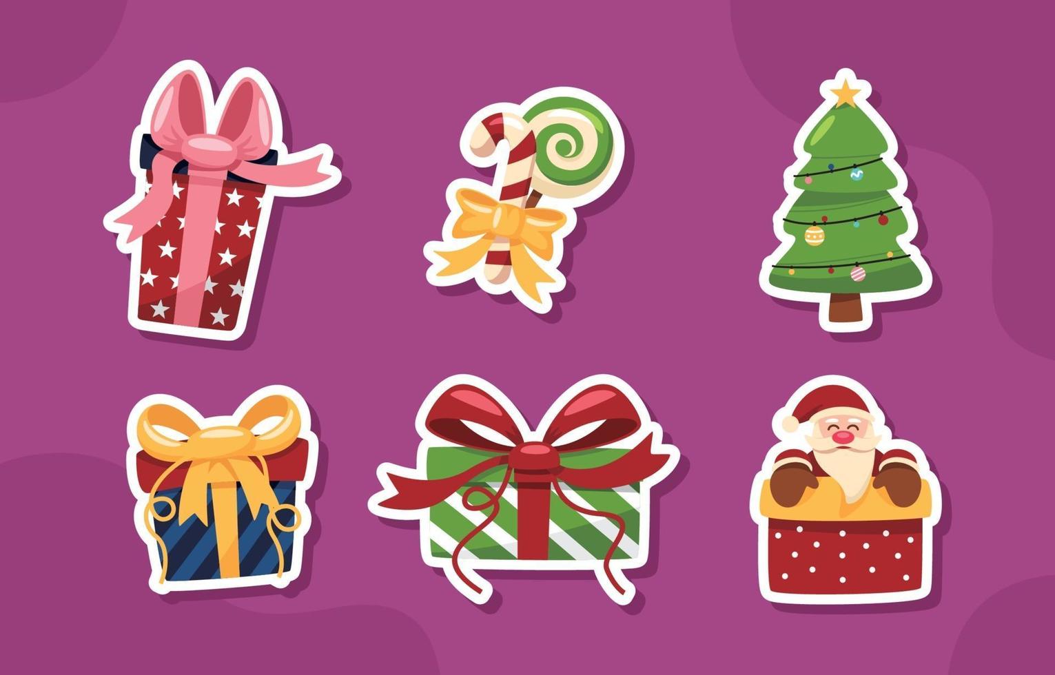 Christmas Gift Sticker Collection vector