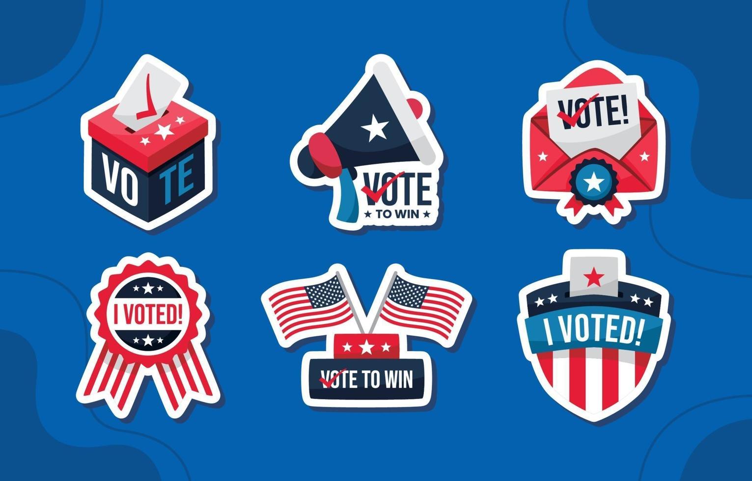 Voting Badges and Stickers Collection vector