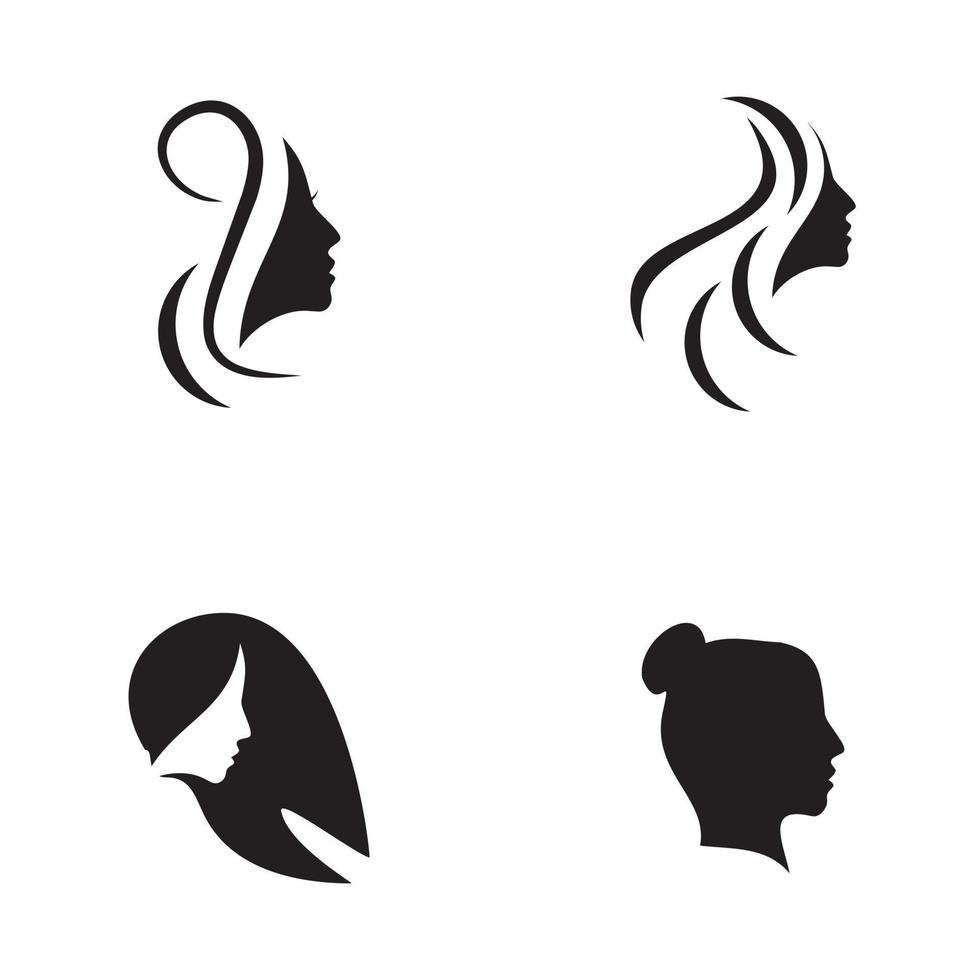 Woman face shilouette logo design vector