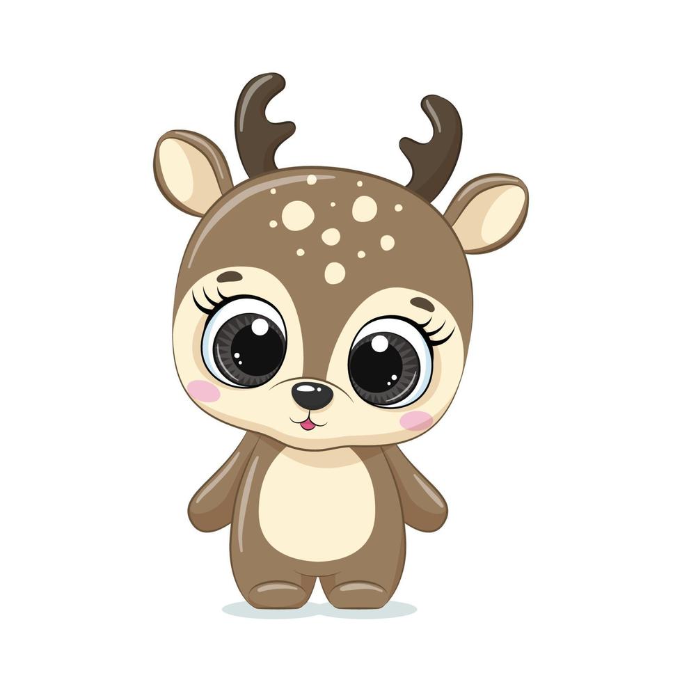 Cute baby deer. Vector illustration.