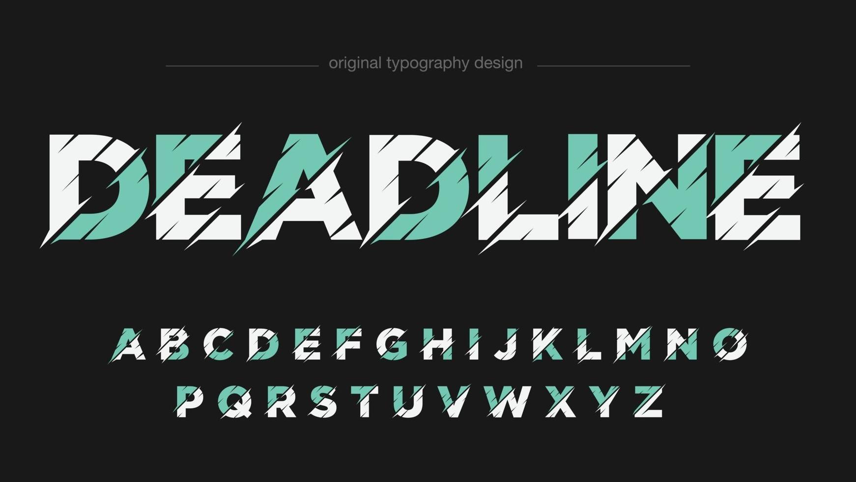 Green and white modern sliced sports futuristic typography vector