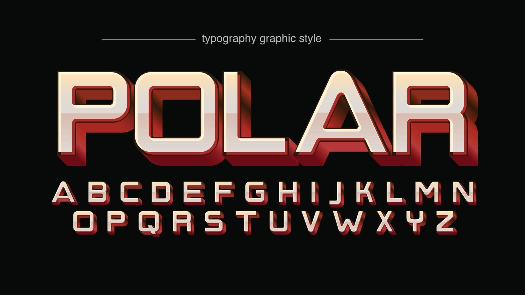 Chrome and red 3d sports typography vector