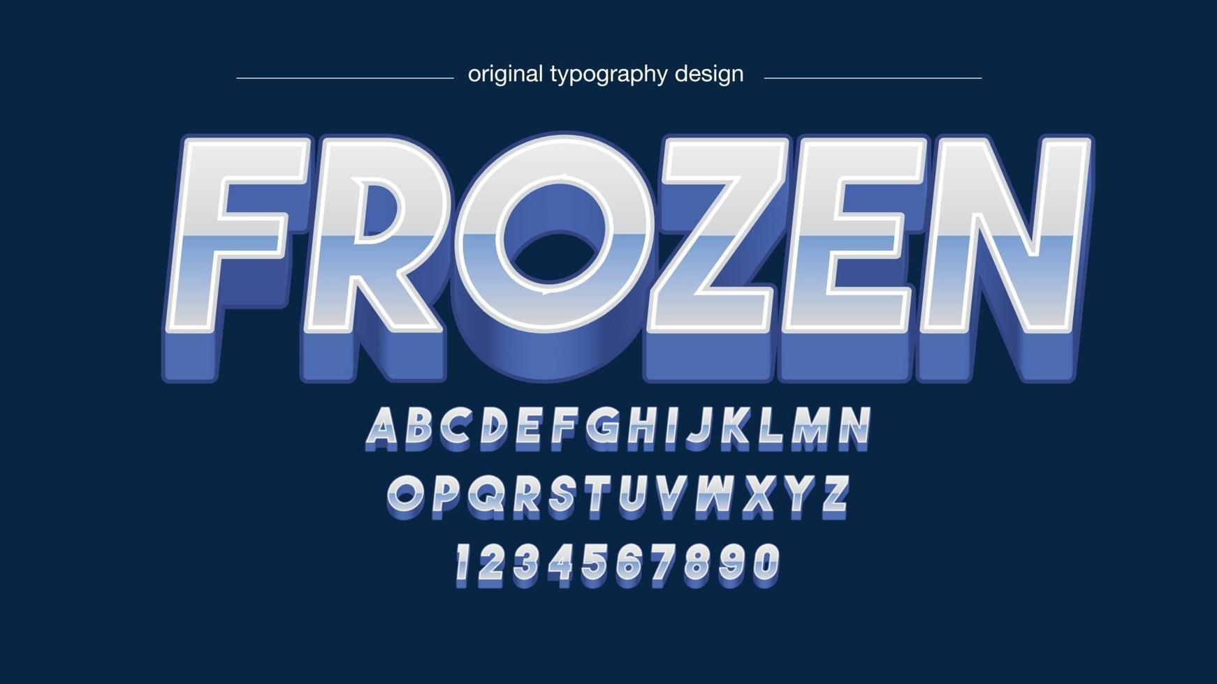 blue 3d italic chrome typography vector