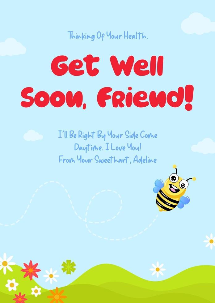 Well Soon Card vector
