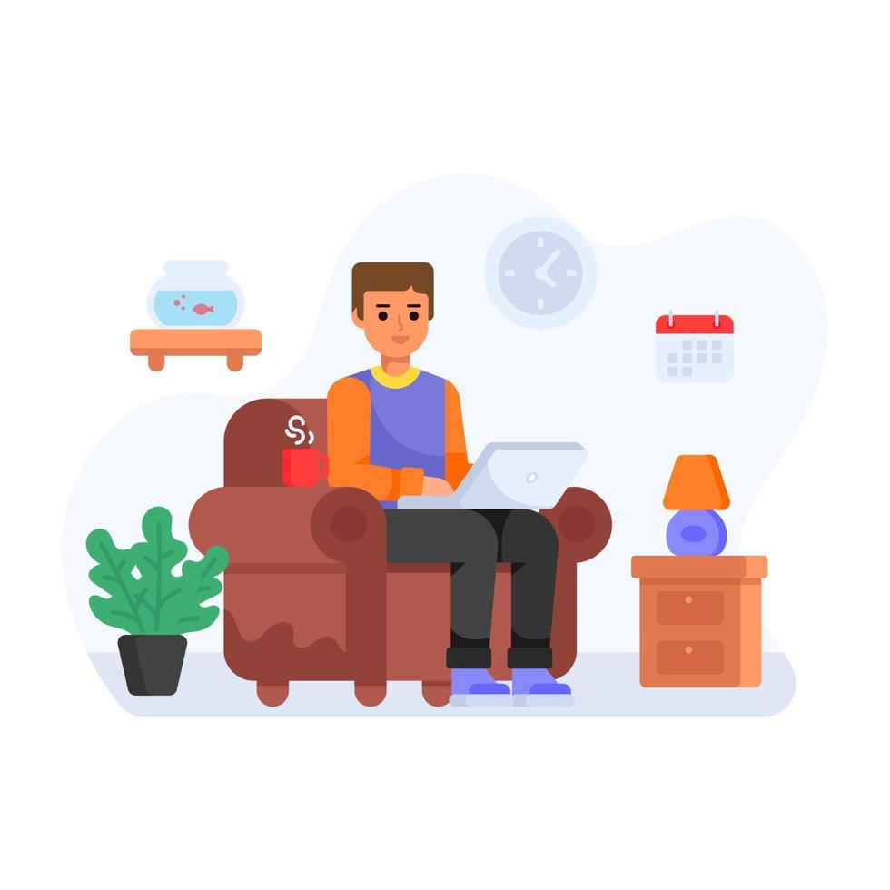 Working From Home vector