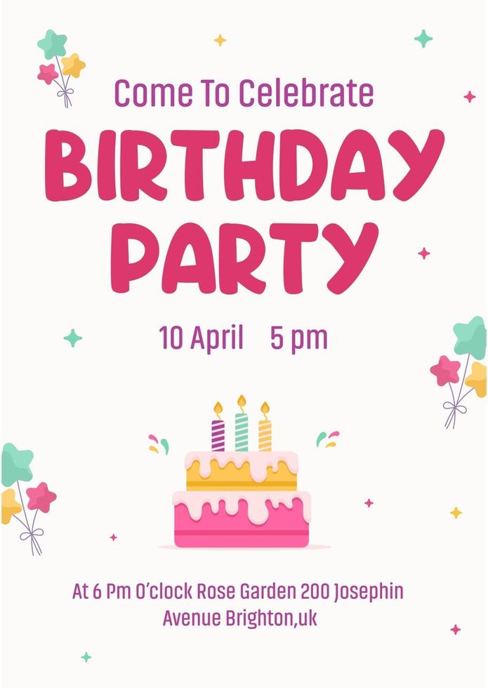 Birthday Party Card vector