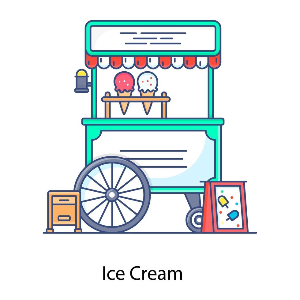 carrito de helados vector