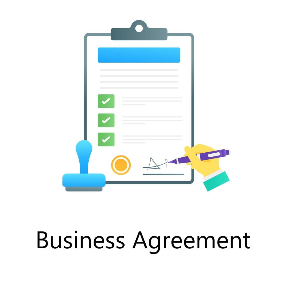 Business Agreement and contract vector