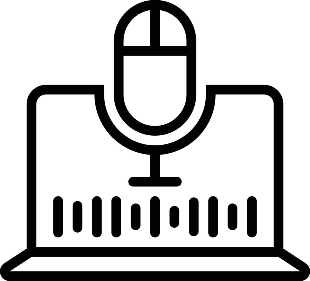 Line icon for microphone vector