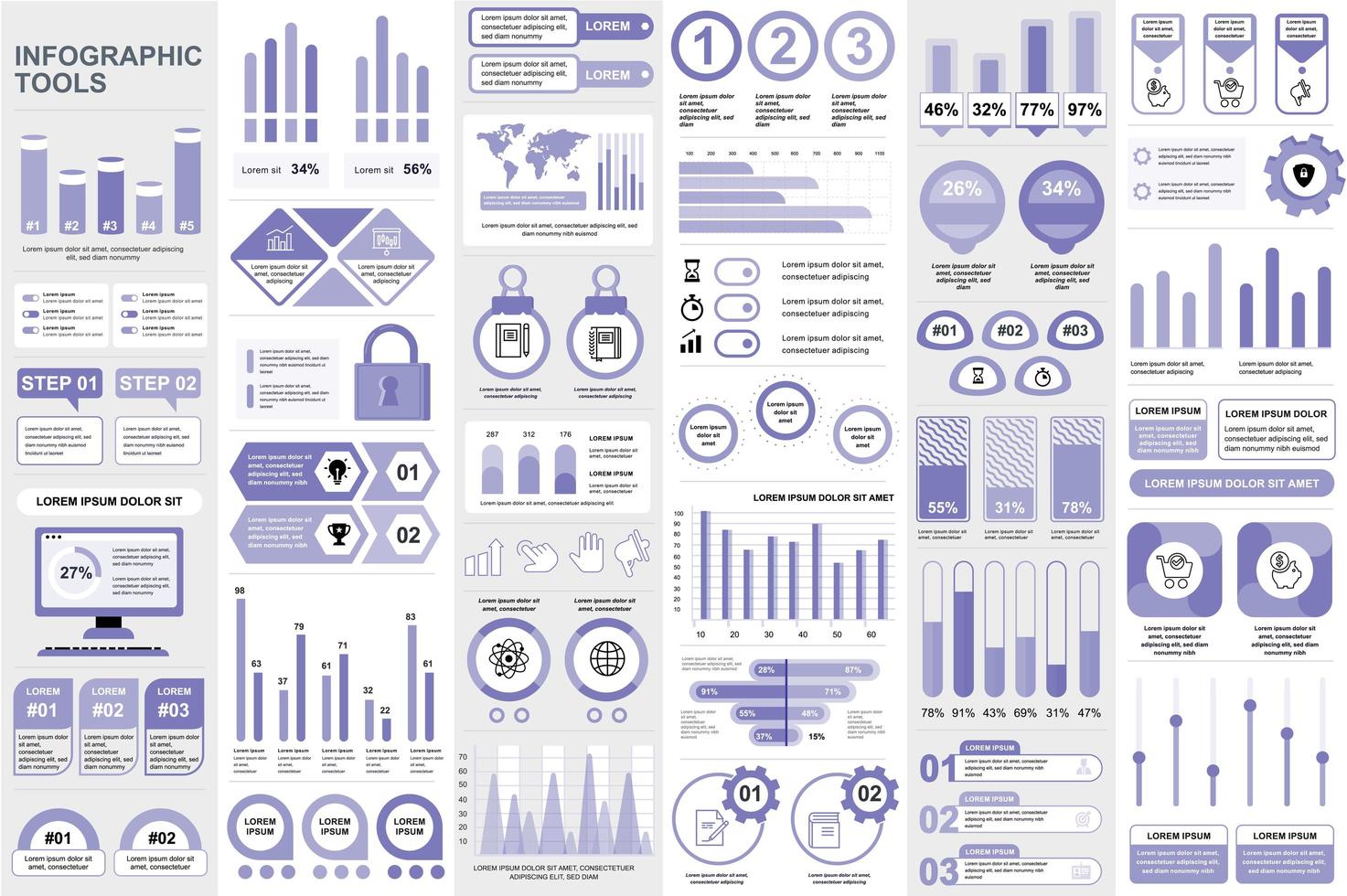 Infographic elements data visualization vector design template 3417684 ...
